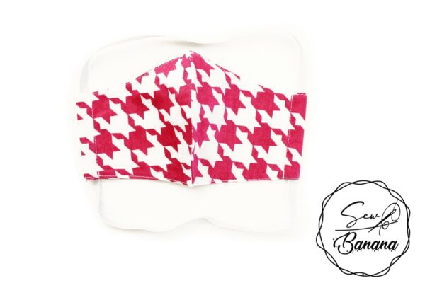 pink checkered face mask
