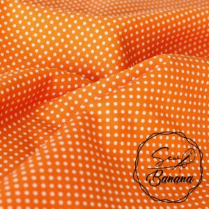 dots orange poplin