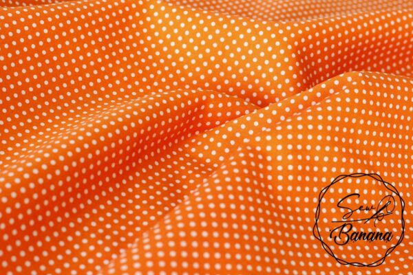 dots orange poplin